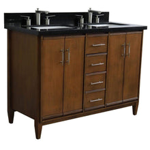 Load image into Gallery viewer, Bellaterra Home Vanity BellaTerra Home 49&quot; Double sink vanity in Walnut finish with Black galaxy granite and rectangle sink 400901-49D-WA-BGR