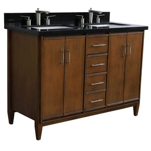 Bellaterra Home Vanity BellaTerra Home 49" Double sink vanity in Walnut finish with Black galaxy granite and rectangle sink 400901-49D-WA-BGR