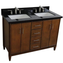 Load image into Gallery viewer, Bellaterra Home Vanity BellaTerra Home 49&quot; Double sink vanity in Walnut finish with Black galaxy granite and rectangle sink 400901-49D-WA-BGR