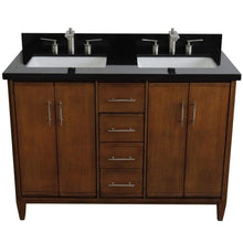 Load image into Gallery viewer, Bellaterra Home Vanity BellaTerra Home 49&quot; Double sink vanity in Walnut finish with Black galaxy granite and rectangle sink 400901-49D-WA-BGR