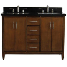 Load image into Gallery viewer, Bellaterra Home Vanity BellaTerra Home 49&quot; Double sink vanity in Walnut finish with Black galaxy granite and rectangle sink 400901-49D-WA-BGR