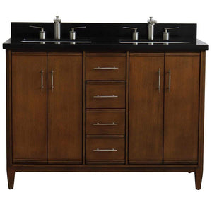 Bellaterra Home Vanity BellaTerra Home 49" Double sink vanity in Walnut finish with Black galaxy granite and rectangle sink 400901-49D-WA-BGR