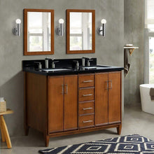 Load image into Gallery viewer, Bellaterra Home Vanity BellaTerra Home 49&quot; Double sink vanity in Walnut finish with Black galaxy granite and rectangle sink 400901-49D-WA-BGR