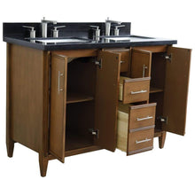 Load image into Gallery viewer, Bellaterra Home Vanity BellaTerra Home 49&quot; Double sink vanity in Walnut finish with Black galaxy granite and rectangle sink 400901-49D-WA-BGR