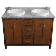 Load image into Gallery viewer, Bellaterra Home Vanity BellaTerra Home 49&quot; Double sink vanity in Walnut finish with Gray granite and round sink 400901-49D-WA-GYRD