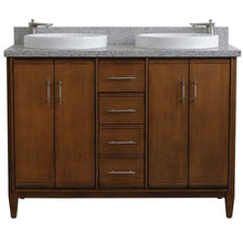 Load image into Gallery viewer, Bellaterra Home Vanity BellaTerra Home 49&quot; Double sink vanity in Walnut finish with Gray granite and round sink 400901-49D-WA-GYRD