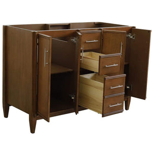 Bellaterra Home Vanity BellaTerra Home 49" Double sink vanity in Walnut finish with White carrara marble and oval sink 400901-49D-WA-WMO