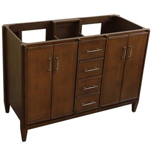 Bellaterra Home Vanity BellaTerra Home 49" Double sink vanity in Walnut finish with White carrara marble and oval sink 400901-49D-WA-WMO