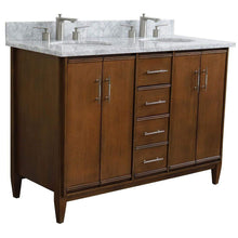 Load image into Gallery viewer, Bellaterra Home Vanity BellaTerra Home 49&quot; Double sink vanity in Walnut finish with White carrara marble and oval sink 400901-49D-WA-WMO