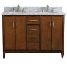 Load image into Gallery viewer, Bellaterra Home Vanity BellaTerra Home 49&quot; Double sink vanity in Walnut finish with White carrara marble and oval sink 400901-49D-WA-WMO