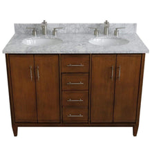Load image into Gallery viewer, Bellaterra Home Vanity BellaTerra Home 49&quot; Double sink vanity in Walnut finish with White carrara marble and oval sink 400901-49D-WA-WMO