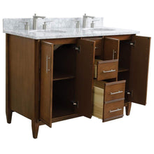 Load image into Gallery viewer, Bellaterra Home Vanity BellaTerra Home 49&quot; Double sink vanity in Walnut finish with White carrara marble and oval sink 400901-49D-WA-WMO