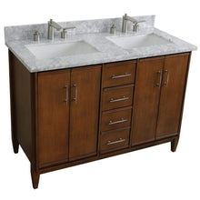Load image into Gallery viewer, Bellaterra Home Vanity BellaTerra Home 49&quot; Double sink vanity in Walnut finish with White carrara marble and rectangle sink 400901-49D-WA-WMR