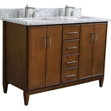 Load image into Gallery viewer, Bellaterra Home Vanity BellaTerra Home 49&quot; Double sink vanity in Walnut finish with White carrara marble and rectangle sink 400901-49D-WA-WMR