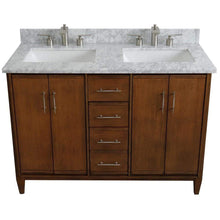 Load image into Gallery viewer, Bellaterra Home Vanity BellaTerra Home 49&quot; Double sink vanity in Walnut finish with White carrara marble and rectangle sink 400901-49D-WA-WMR