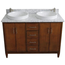 Load image into Gallery viewer, Bellaterra Home Vanity BellaTerra Home 49&quot; Double sink vanity in Walnut finish with White carrara marble and round sink 400901-49D-WA-WMRD