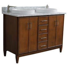 Load image into Gallery viewer, Bellaterra Home Vanity BellaTerra Home 49&quot; Double sink vanity in Walnut finish with White carrara marble and round sink 400901-49D-WA-WMRD