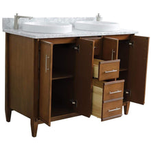 Load image into Gallery viewer, Bellaterra Home Vanity BellaTerra Home 49&quot; Double sink vanity in Walnut finish with White carrara marble and round sink 400901-49D-WA-WMRD