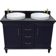 Load image into Gallery viewer, Bellaterra Home Vanity BellaTerra Home 49&quot; Double vanity in Blue finish with Black galaxy and round sink 400800-49D-BU-BGRD
