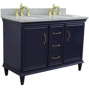 Bellaterra Home Vanity BellaTerra Home 49" Double vanity in Blue finish with Gray granite and oval sink 400800-49D-BU-GYO