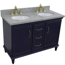 Load image into Gallery viewer, Bellaterra Home Vanity BellaTerra Home 49&quot; Double vanity in Blue finish with Gray granite and oval sink 400800-49D-BU-GYO