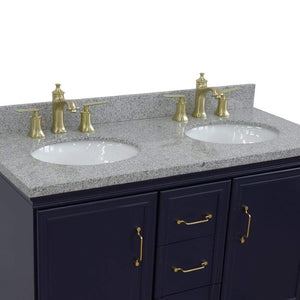 Bellaterra Home Vanity BellaTerra Home 49" Double vanity in Blue finish with Gray granite and oval sink 400800-49D-BU-GYO