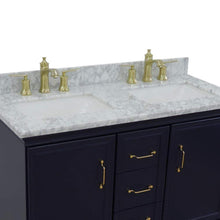 Load image into Gallery viewer, Bellaterra Home Vanity BellaTerra Home 49&quot; Double vanity in Blue finish with White Carrara and rectangle sink 400800-49D-BU-WMR