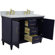 Load image into Gallery viewer, Bellaterra Home Vanity BellaTerra Home 49&quot; Double vanity in Blue finish with White Carrara and rectangle sink 400800-49D-BU-WMR