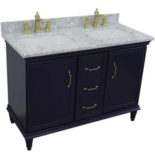 Load image into Gallery viewer, Bellaterra Home Vanity BellaTerra Home 49&quot; Double vanity in Blue finish with White Carrara and rectangle sink 400800-49D-BU-WMR