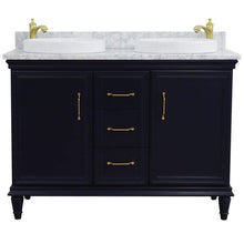 Load image into Gallery viewer, Bellaterra Home Vanity BellaTerra Home 49&quot; Double vanity in Blue finish with White Carrara and round sink 400800-49D-BU-WMRD