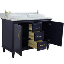 Load image into Gallery viewer, Bellaterra Home Vanity BellaTerra Home 49&quot; Double vanity in Blue finish with White Carrara and round sink 400800-49D-BU-WMRD