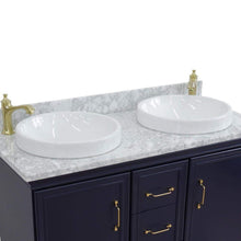 Load image into Gallery viewer, Bellaterra Home Vanity BellaTerra Home 49&quot; Double vanity in Blue finish with White Carrara and round sink 400800-49D-BU-WMRD
