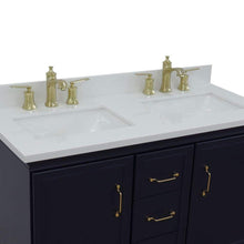 Load image into Gallery viewer, Bellaterra Home Vanity BellaTerra Home 49&quot; Double vanity in Blue finish with White quartz and rectangle sink 400800-49D-BU-WER