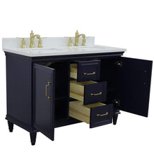 Load image into Gallery viewer, Bellaterra Home Vanity BellaTerra Home 49&quot; Double vanity in Blue finish with White quartz and rectangle sink 400800-49D-BU-WER