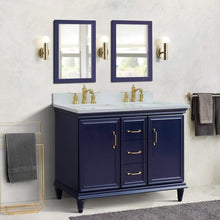Load image into Gallery viewer, Bellaterra Home Vanity BellaTerra Home 49&quot; Double vanity in Blue finish with White quartz and rectangle sink 400800-49D-BU-WER