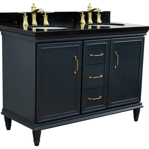 Bellaterra Home Vanity BellaTerra Home 49" Double vanity in Dark Gray finish with Black galaxy and oval sink 400800-49D-DG-BGO