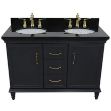 Load image into Gallery viewer, Bellaterra Home Vanity BellaTerra Home 49&quot; Double vanity in Dark Gray finish with Black galaxy and oval sink 400800-49D-DG-BGO