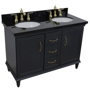 Bellaterra Home Vanity BellaTerra Home 49" Double vanity in Dark Gray finish with Black galaxy and oval sink 400800-49D-DG-BGO