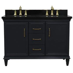Bellaterra Home Vanity BellaTerra Home 49" Double vanity in Dark Gray finish with Black galaxy and oval sink 400800-49D-DG-BGO