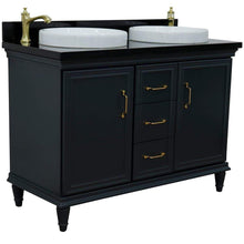 Load image into Gallery viewer, Bellaterra Home Vanity BellaTerra Home 49&quot; Double vanity in Dark Gray finish with Black galaxy and round sink 400800-49D-DG-BGRD