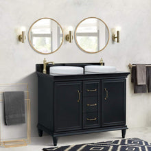 Load image into Gallery viewer, Bellaterra Home Vanity BellaTerra Home 49&quot; Double vanity in Dark Gray finish with Black galaxy and round sink 400800-49D-DG-BGRD
