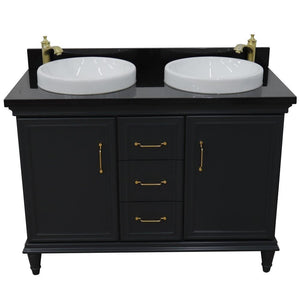 Bellaterra Home Vanity BellaTerra Home 49" Double vanity in Dark Gray finish with Black galaxy and round sink 400800-49D-DG-BGRD