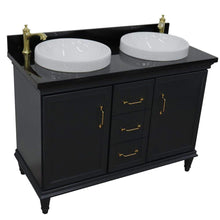 Load image into Gallery viewer, Bellaterra Home Vanity BellaTerra Home 49&quot; Double vanity in Dark Gray finish with Black galaxy and round sink 400800-49D-DG-BGRD