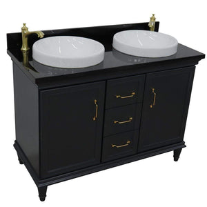 Bellaterra Home Vanity BellaTerra Home 49" Double vanity in Dark Gray finish with Black galaxy and round sink 400800-49D-DG-BGRD