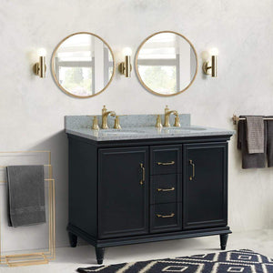 Bellaterra Home Vanity BellaTerra Home 49" Double vanity in Dark Gray finish with Gray granite and oval sink 400800-49D-DG-GYO