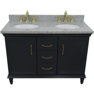 Bellaterra Home Vanity BellaTerra Home 49" Double vanity in Dark Gray finish with Gray granite and oval sink 400800-49D-DG-GYO