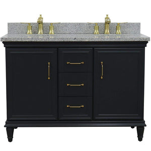 Bellaterra Home Vanity BellaTerra Home 49" Double vanity in Dark Gray finish with Gray granite and oval sink 400800-49D-DG-GYO