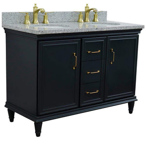 Bellaterra Home Vanity BellaTerra Home 49" Double vanity in Dark Gray finish with Gray granite and oval sink 400800-49D-DG-GYO