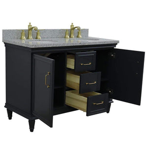 Bellaterra Home Vanity BellaTerra Home 49" Double vanity in Dark Gray finish with Gray granite and oval sink 400800-49D-DG-GYO