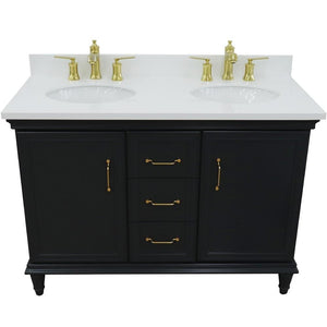 Bellaterra Home Vanity BellaTerra Home 49" Double vanity in Dark Gray finish with White quartz and oval sink 400800-49D-DG-WEO